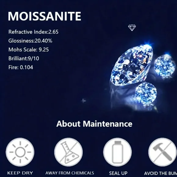 Genuine Moissanite Earrings in 18k Gold over Sterling Silver ✨️ - Picture 5 of 7